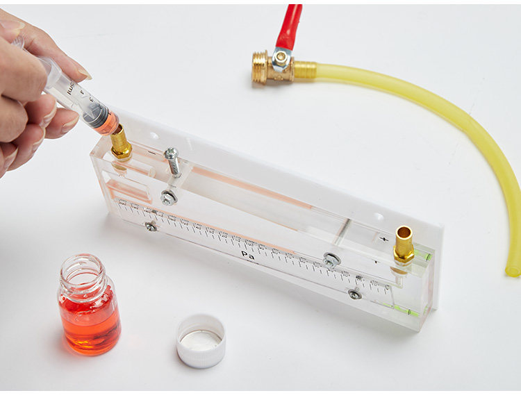 人防通风测压装置倾斜式微微压计d-200p红油差压压力表