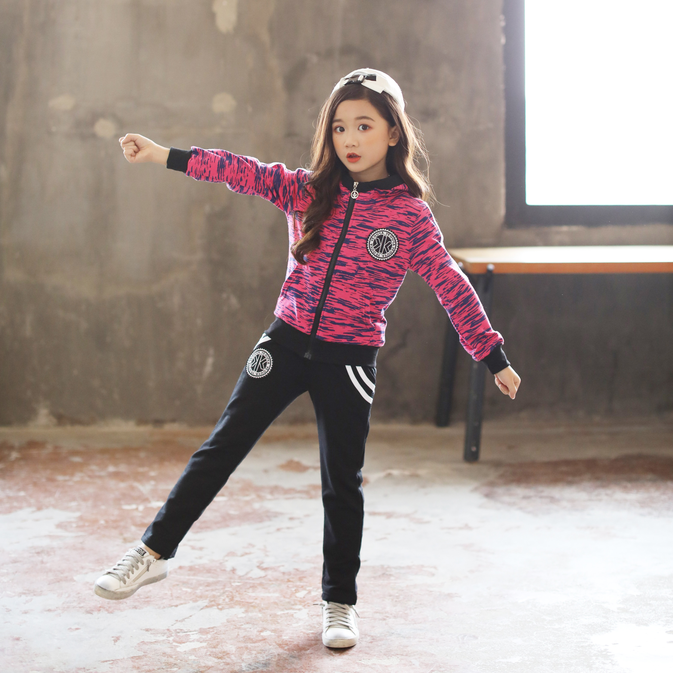 女童春装2022新款洋气儿童装运动套装大童12岁女孩15时髦衣服秋款