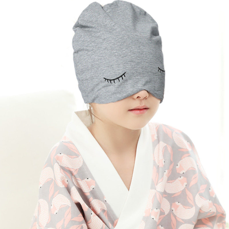 儿童纯棉睡帽夏薄透气可爱新生儿学生睡觉套头帽子