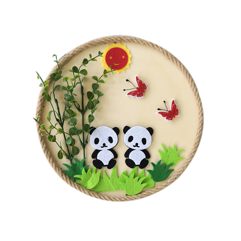 创意手工手工制制作动物主题装饰圆盘麻绳复古空中吊饰