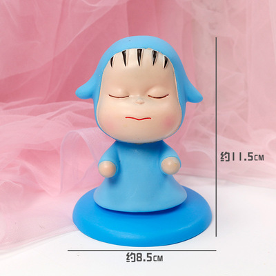 可爱梦游娃娃蛋糕装饰摆件粉色蓝色梦游娃娃生日蛋糕烘焙装饰摆件