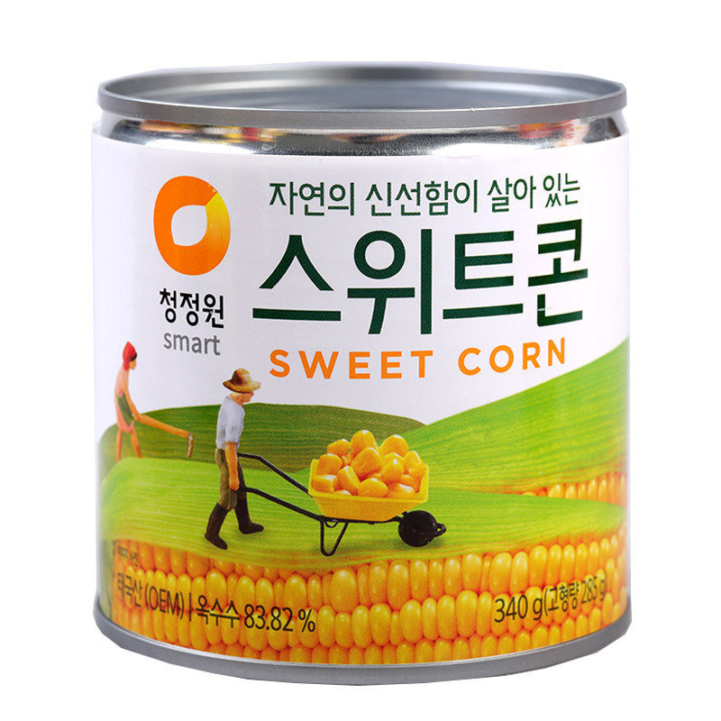 韩国清净园玉米粒罐头340g即食沙拉炒饭水果罐头烘培玉米