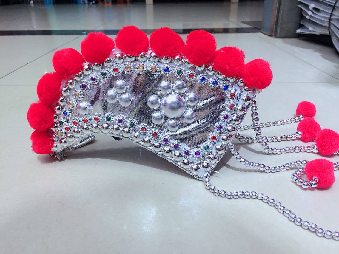 彝族帽子精品银色鸡冠公鸡烟盒少数民族头饰厂家帽子