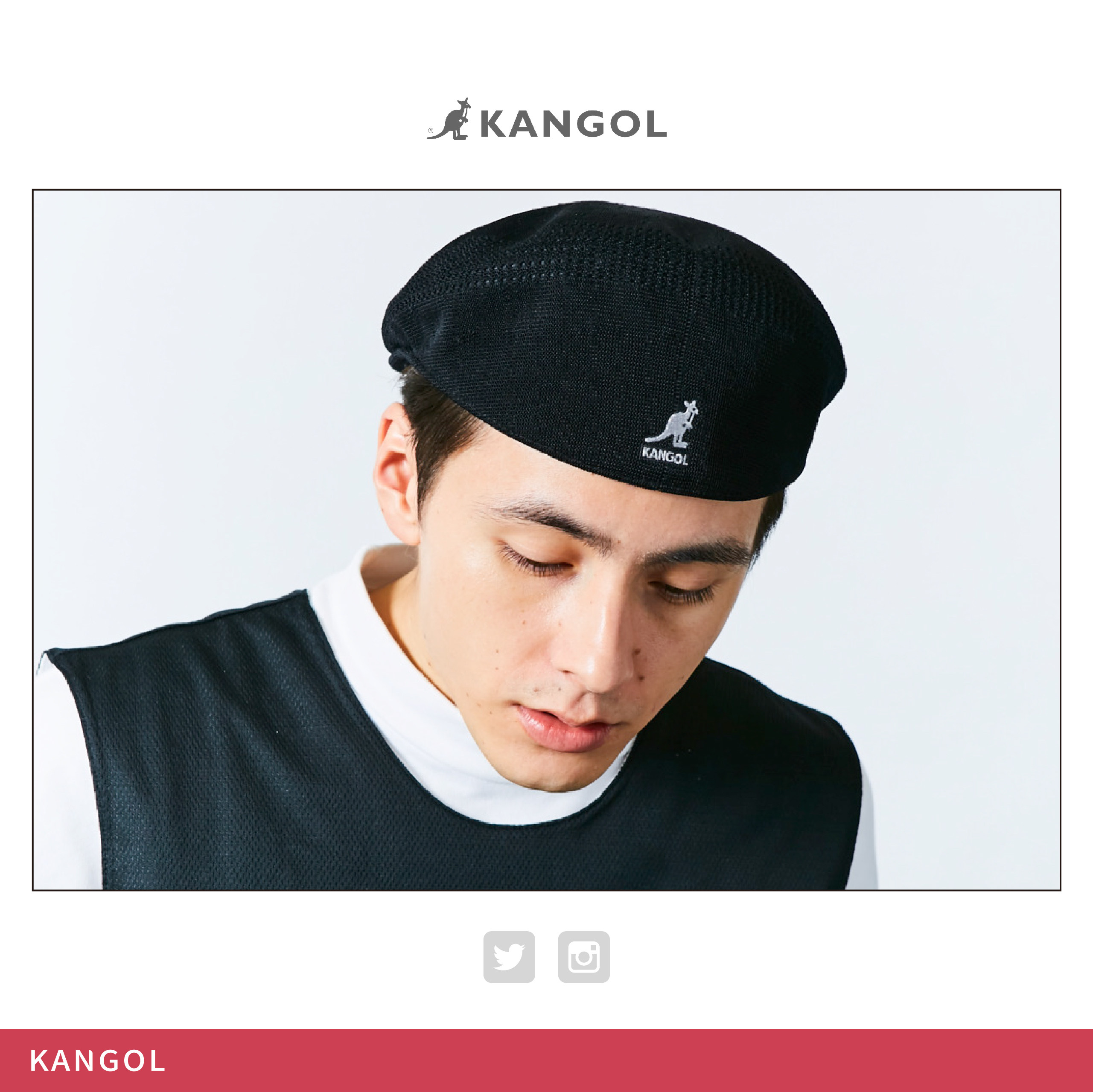 kangol504袋鼠透气网眼贝雷帽英伦复古男女女同夏季帽子