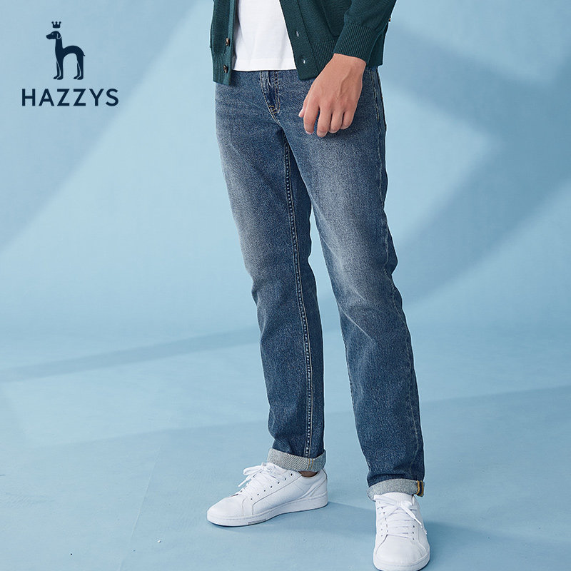 hazzys哈吉斯旗舰店春夏季新品男士休闲牛仔裤韩版宽松休闲裤