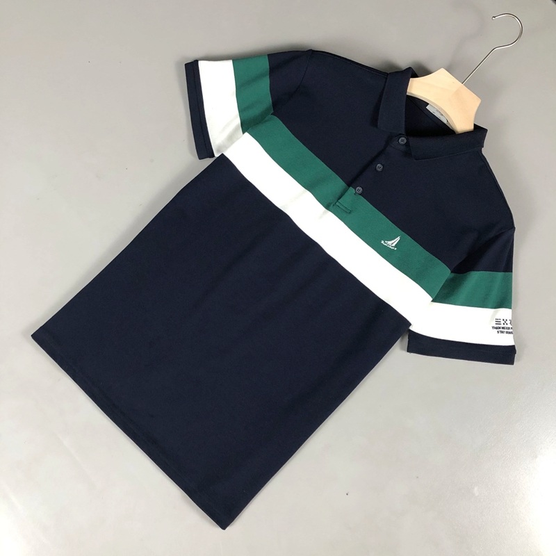 高棉透气品牌撤柜时尚男青年剪标条纹polo衫翻领修身短袖T恤刺绣