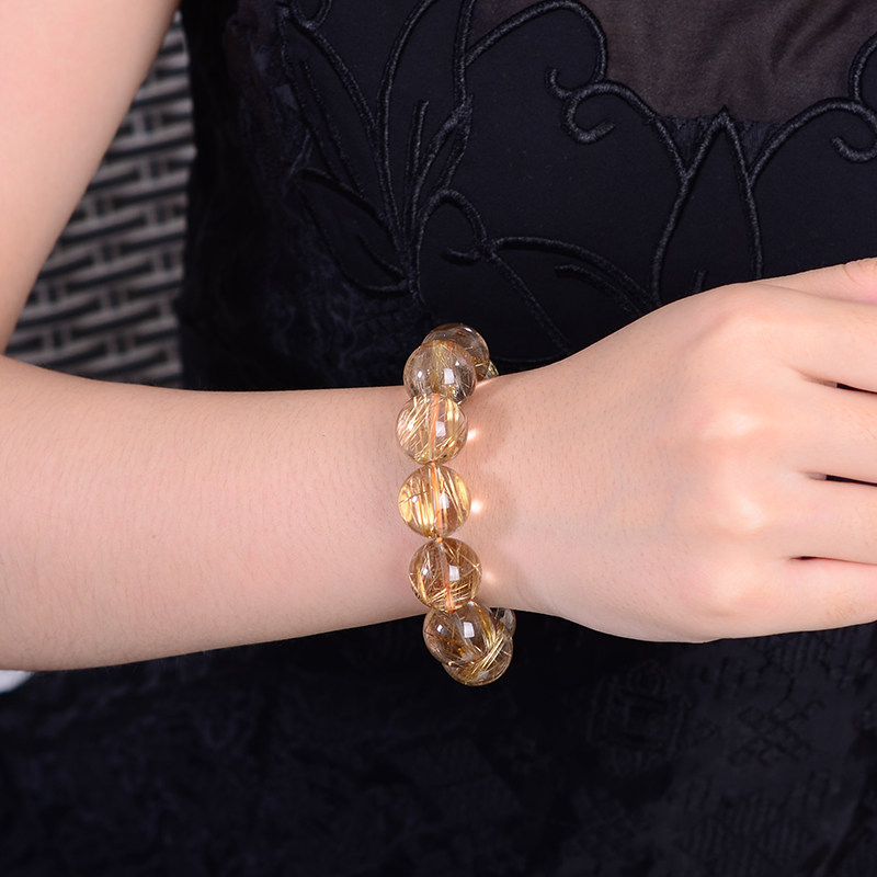 男士天然水晶金发手串手链发丝招财贵人仕途顺利手饰