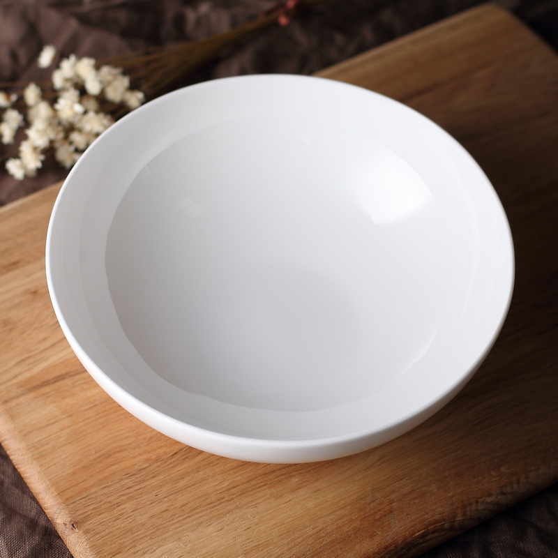 白瓷碗家用日式骨瓷菜碗汤碗面碗沙拉碗 浅碗甜品碗餐厅陶瓷餐具