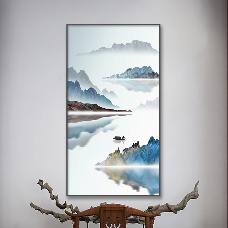 玄关壁画立体中国大门过道背景墙入户沙发新中式现代装饰画
