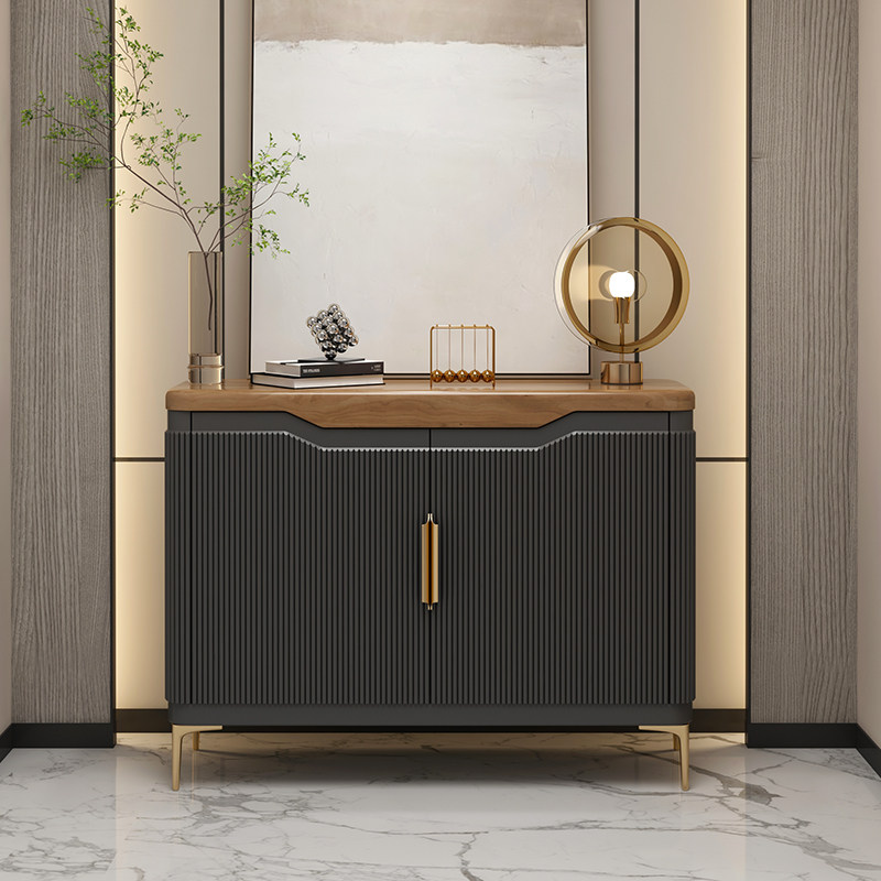 意式轻奢风玄关柜简约现代实木门厅柜靠墙装饰柜走廊过道柜走廊柜