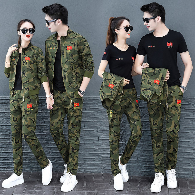 户外迷彩服运动套装男女时尚军装2021秋季水兵作训外套