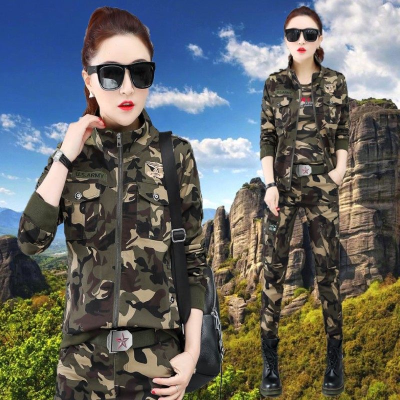 户外休闲迷彩服套装2021秋季新款军训一套军装作训外套
