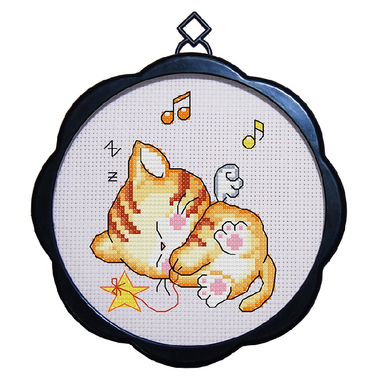 新款可爱卡通动物图案带框十字绣迷你小幅客厅十字绣套件