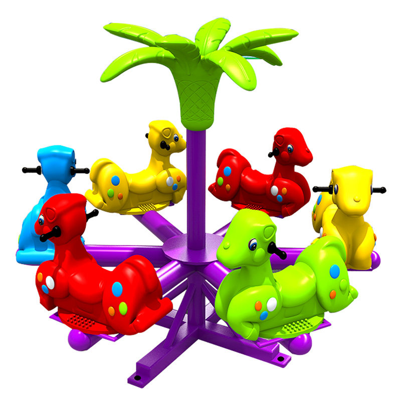 转椅新款室外大型儿童游乐设备荡船塑料卡通动物大型组合式游乐设备