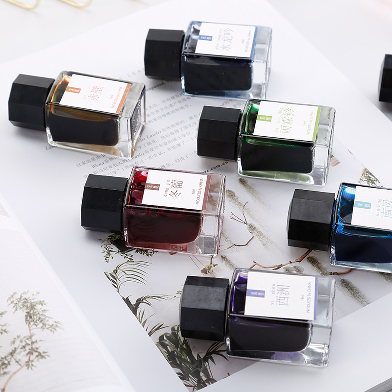 彩色金粉墨水创意亮粉彩色墨水沾水钢笔墨水玻璃蘸水笔彩墨兑水可自调