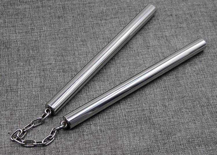 不锈钢双节棍双截棍双节棍平头圆头二节棍实战防滑两节棍