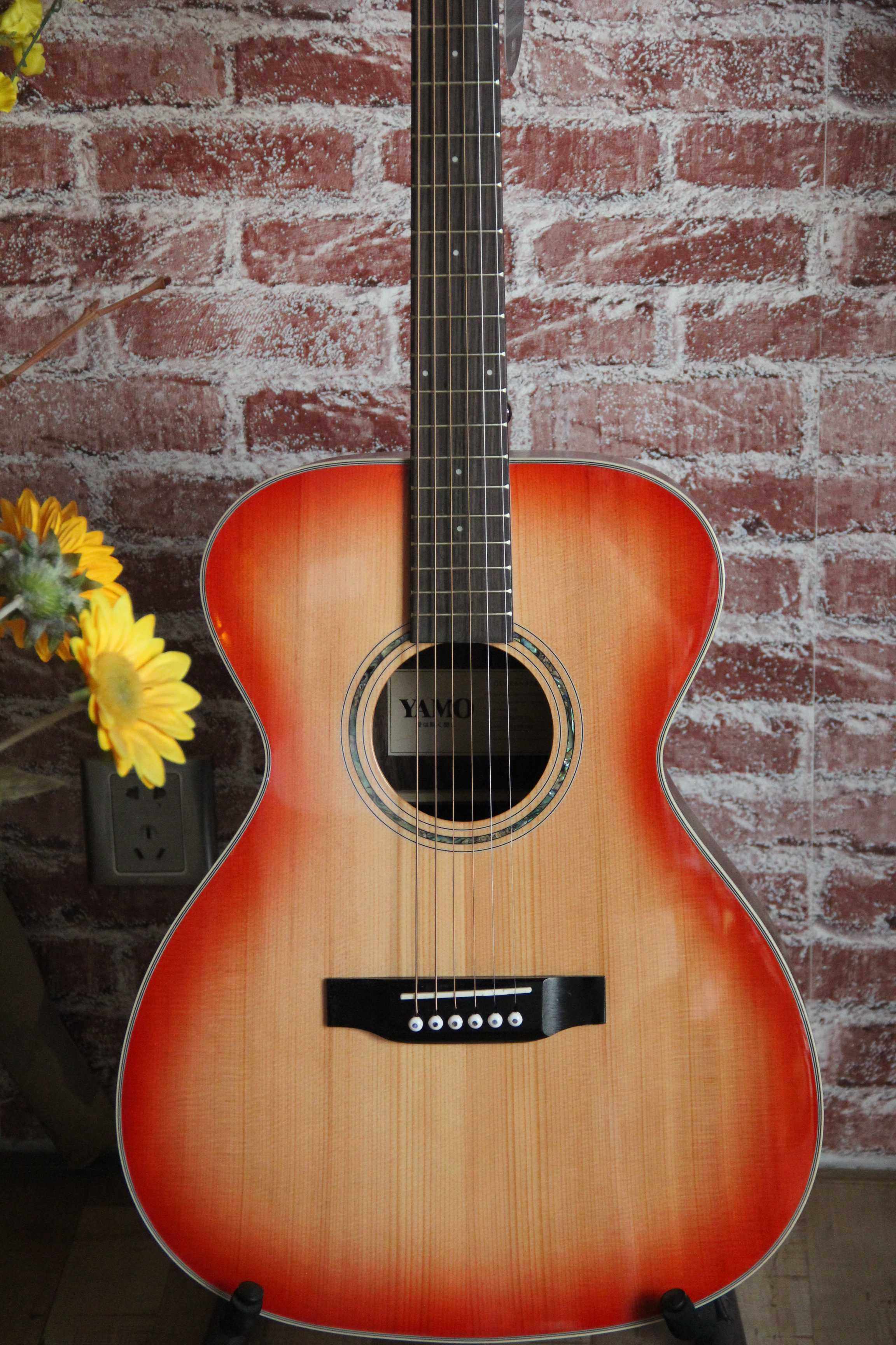 yamoooo28ts40寸玫瑰木面单民谣民谣吉他日落落色吉他民谣吉他