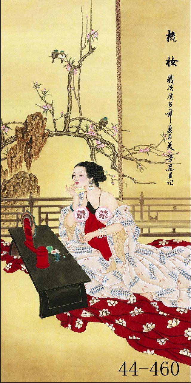 国画人物画古典美女字画书房茶楼酒店玄关中式国画