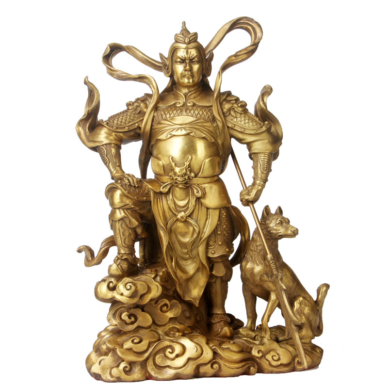 二郎神摆件真古意纯铜佛像杨戬铜像真君家居工艺品摆件