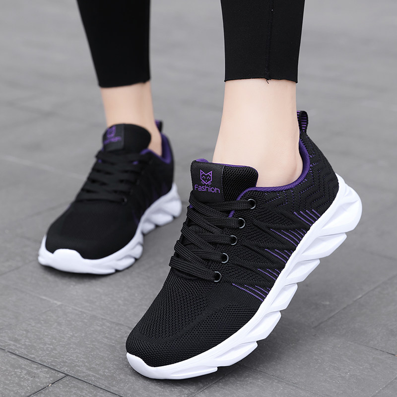 回力老人鞋女士超轻运动鞋春秋健步鞋女中老年妈妈飞织软底休闲鞋