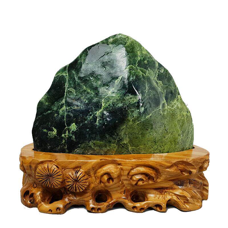 泰山玉原石墨玉石敢当靠山石摆件镇宅客厅卧室玄关办公室招财礼品