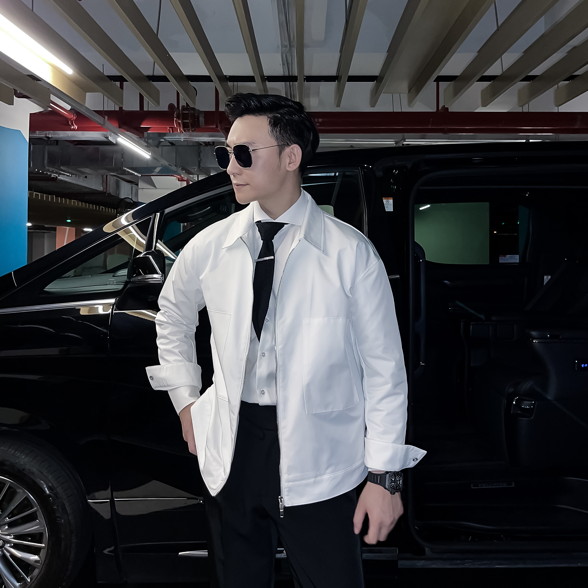 【DAIO ETHAN】原创设计男立领纯色工艺夹克外套潮男百搭休闲外套