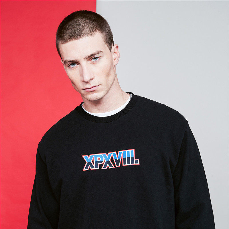 xpx周柏豪柏豪xpxviiitwotonelogo双色印花简约卫衣