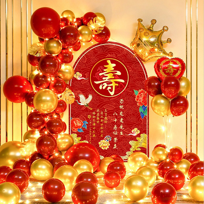 60岁寿星生日寿宴装饰场景布置70岁祝贺过寿气球