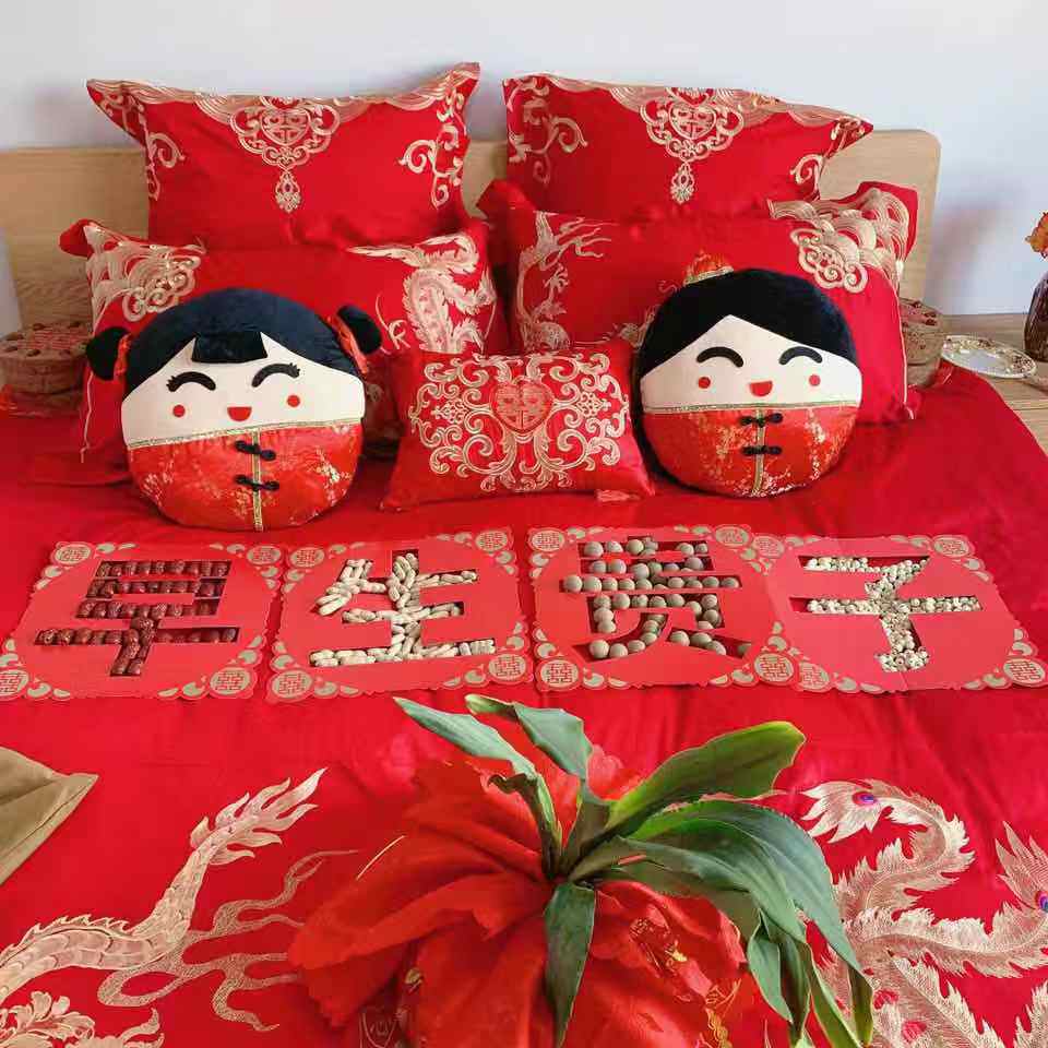 创意镂空早生贵子模板婚庆结婚婚房装饰装饰布节日装扮用品