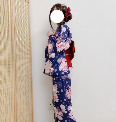 樱花猫猫原创日系和服改良日本和风写真印花浴衣复古蝴蝶结套装