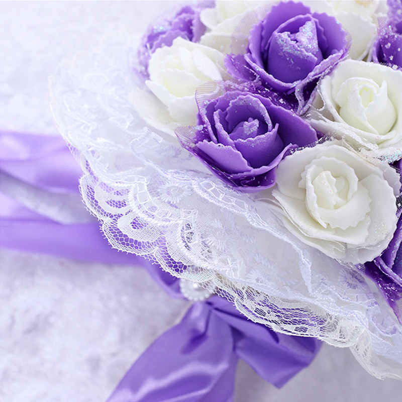 新娘手捧仿真玫瑰花婚礼用品韩式婚庆具鲜花球新娘手捧花