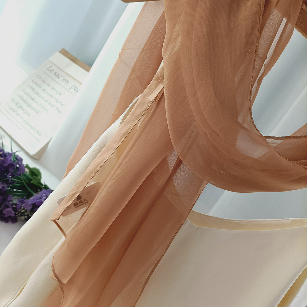 纱巾洋气女式时尚春秋纯色长款韩版中年妈妈围巾