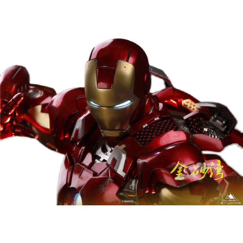 金砂湾漫威正版雕像queenstudios钢铁侠mk7全身qs手办