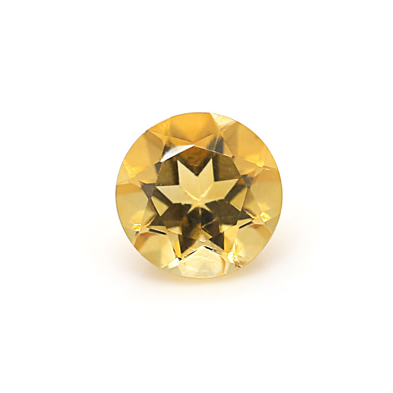 天然圆形黄晶小碎钻裸石黄色圆钻黄水晶配石黄钻其他