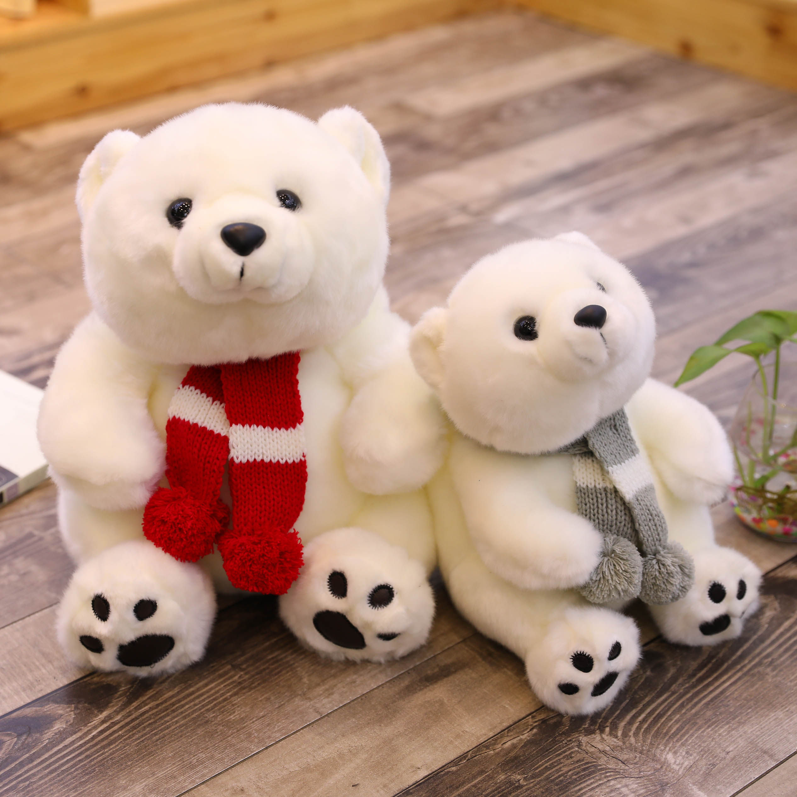 仿真北极熊公仔毛绒玩具布娃娃小白熊海洋馆玩偶抱枕生日毛绒布艺类