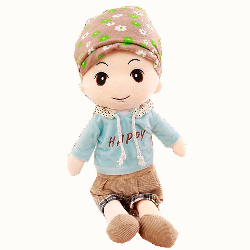 可爱小男孩公仔人形布娃娃男孩睡觉安抚玩偶抱枕毛绒玩具生日礼物