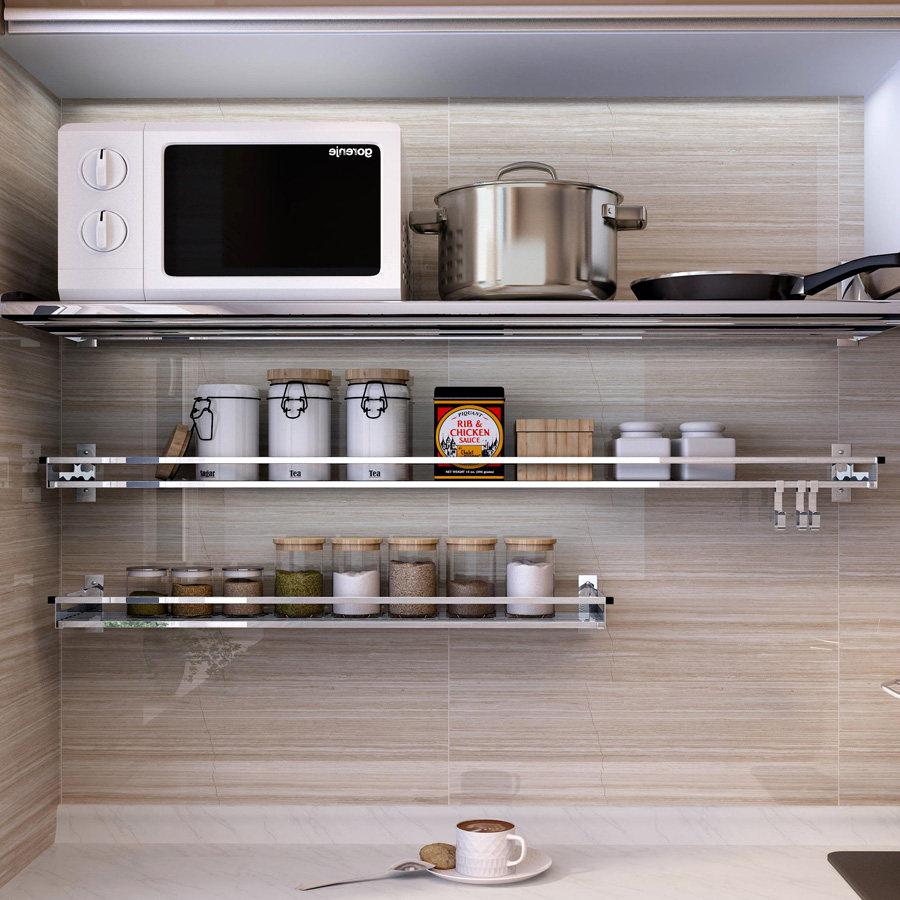 厨房打孔不锈钢墙上调味架调料架置物架壁挂墙壁厨房置物架