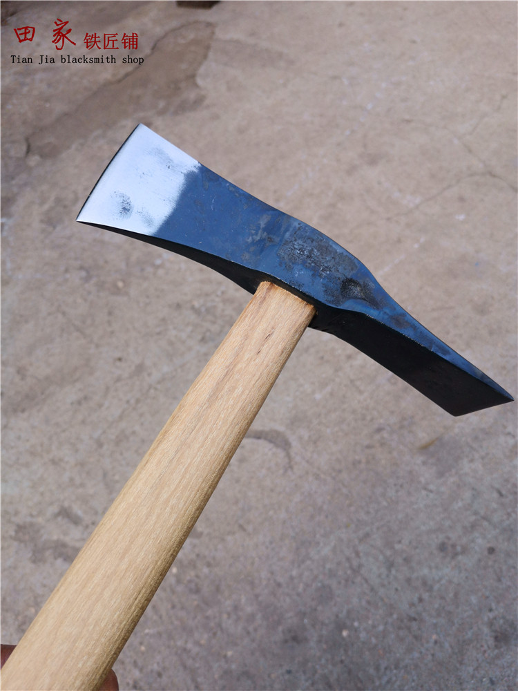 镐锄手工锻打锰钢小斧镐斧户外工兵登山野营镐