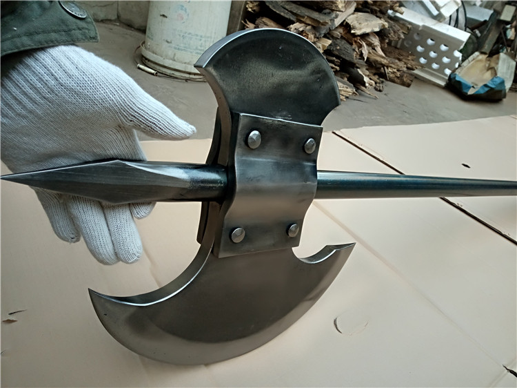 宣花超重超大斧子镇锰钢手工锻打古代武器开山采伐斧