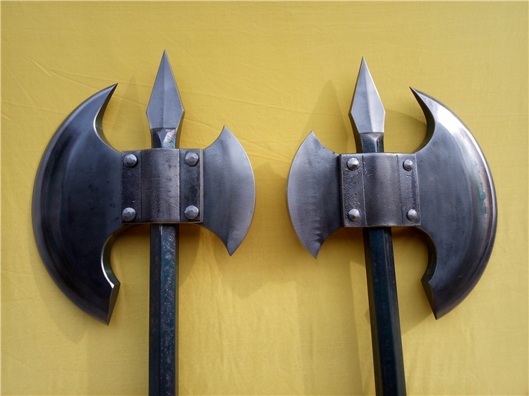 宣花斧重定做板斧锰钢手工锻打古代武器程咬金采伐斧