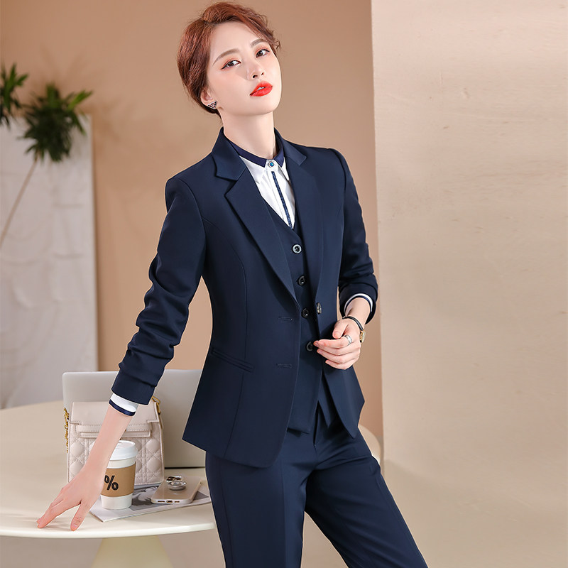 教师工作服套装职业西装马甲工装时尚气质正装大码女装