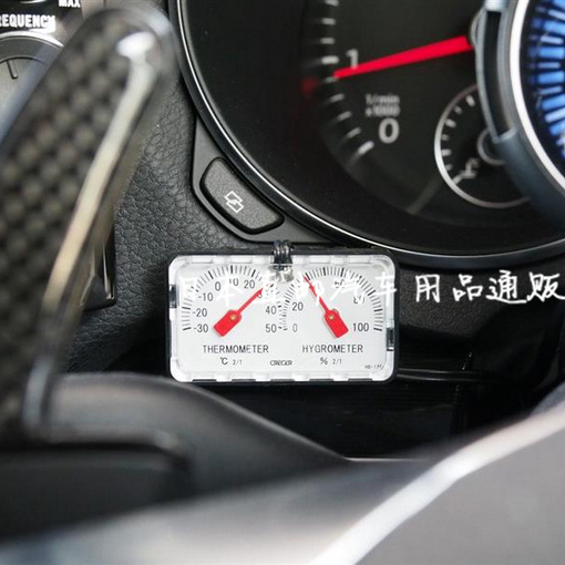 日本原装製造汽車載内用温度计表湿度计顯示器机械指针仪表盘粘贴