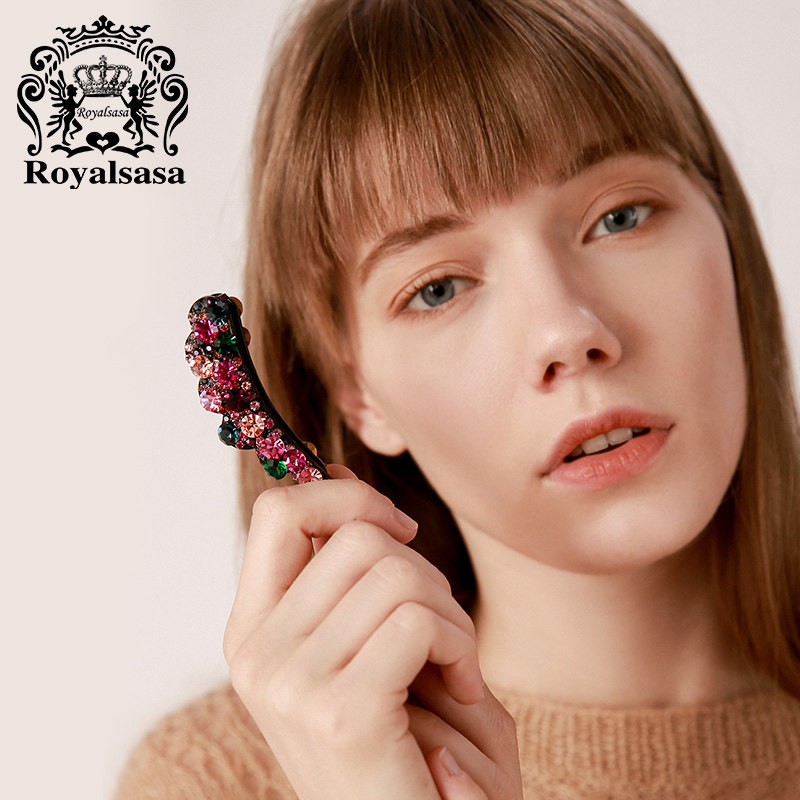 皇家莎莎发饰时尚水晶香蕉发卡扭扭马尾发夹发饰