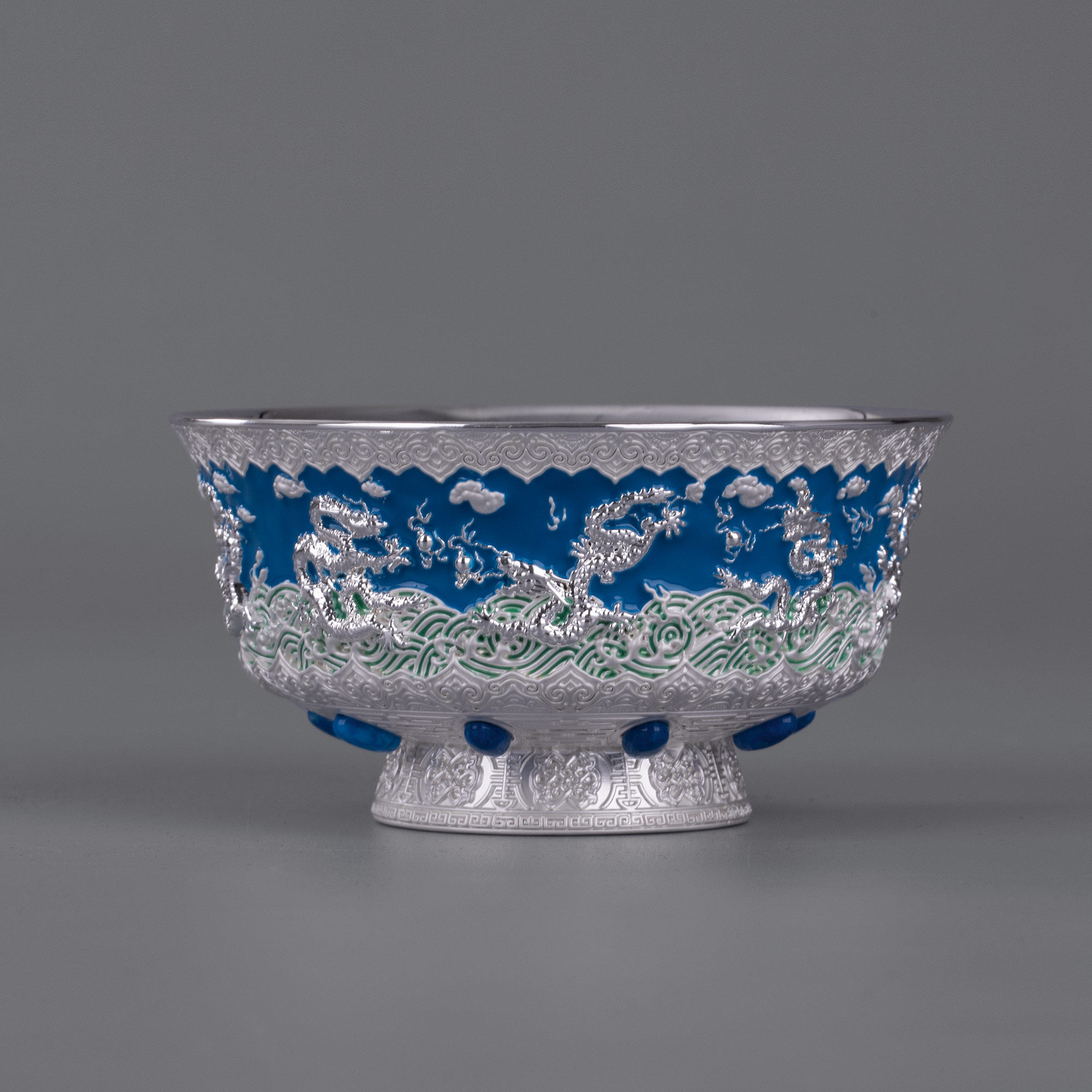 荣朝蒙古银碗艺术品工艺精品办公室摆件可汗高档摆件