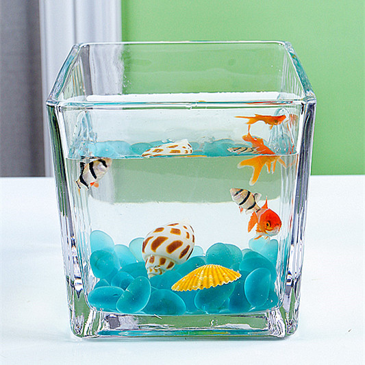 鱼缸小鱼金鱼缸迷你生态玻璃水晶家用创意家创意鱼缸