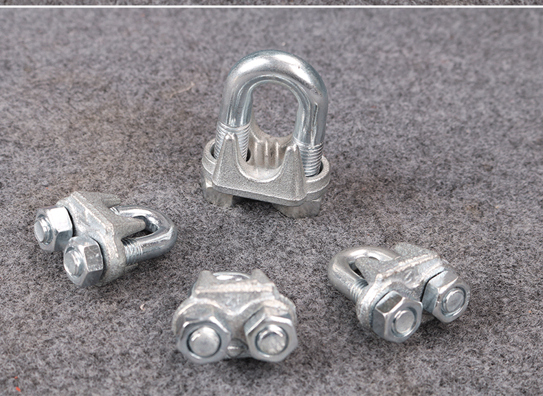 重型国标镀锌钢丝绳扎头玛钢夹头u型锁扣绳扣u形卡头猫爪卡扣绳扣