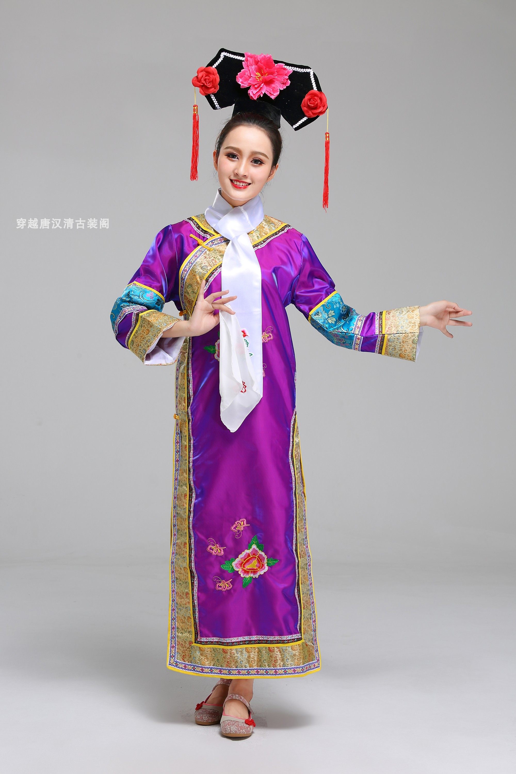 皇后公主古装清朝还珠格格汉服古代宫锁珠帘旗服女装满族宫廷服装