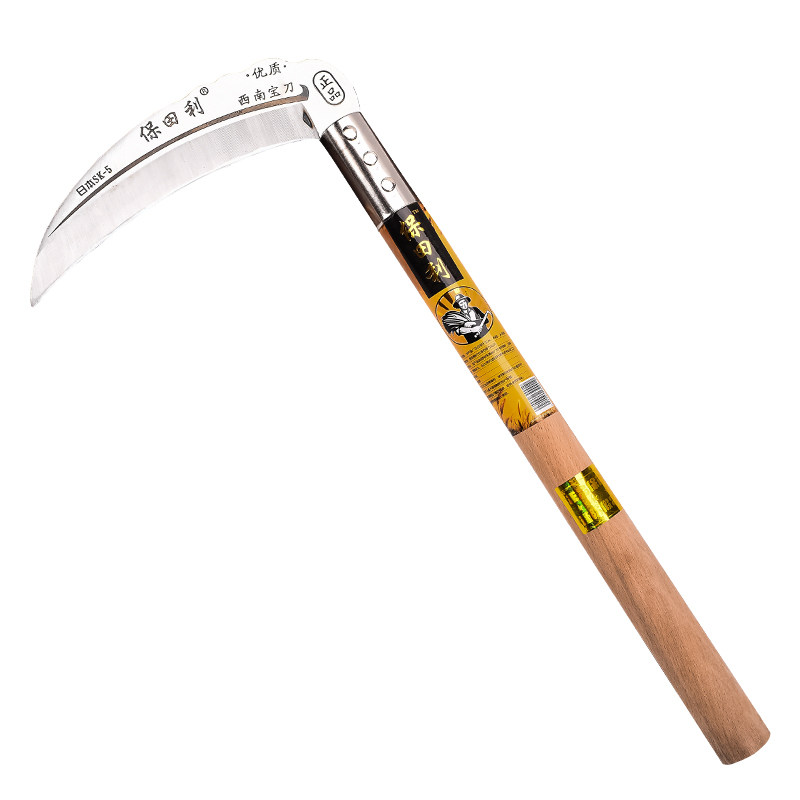 短柄镰刀日本sk5钢大头短镰割草割玉米高粱水稻农用西南廉刀禾镰