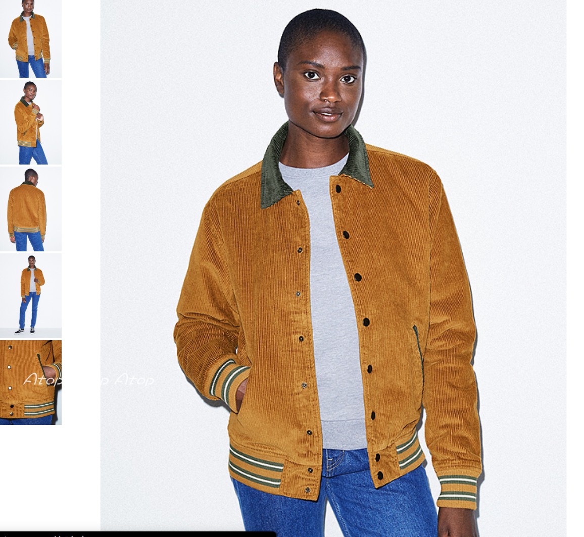 特价americanapparel秋冬新款加棉条绒灯芯绒复古拼色短外套