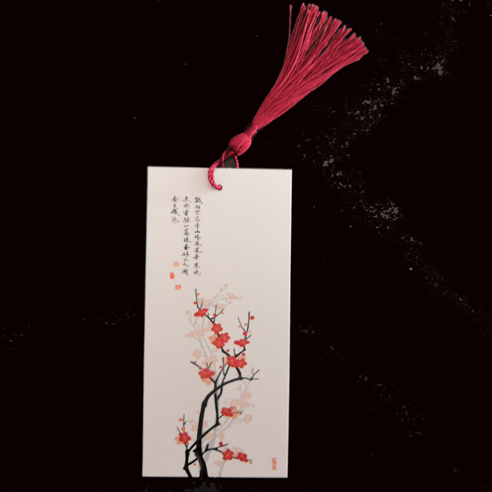 书签中国国风流苏留言风格古典创意精美硬卡书法用纸
